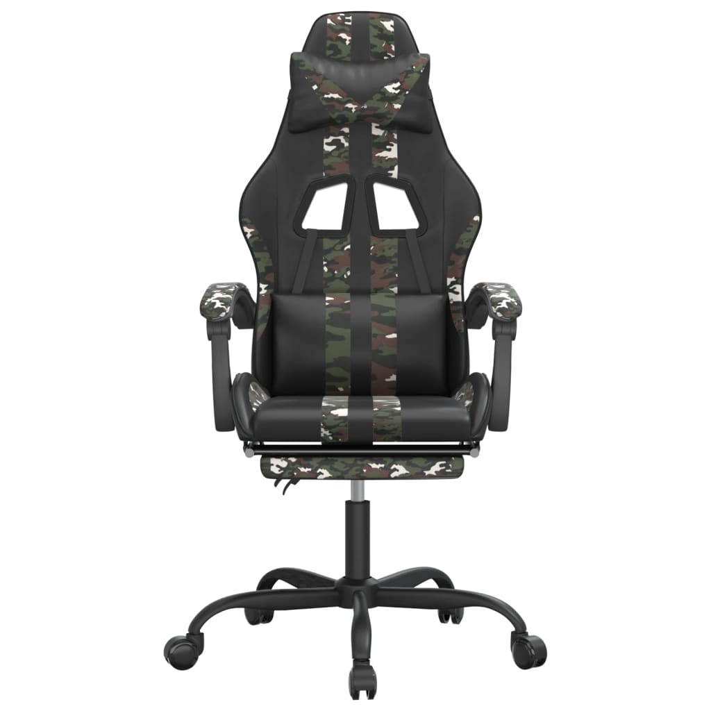 Gaming-Stuhl Drehbar Schwarz und Blau Kunstleder