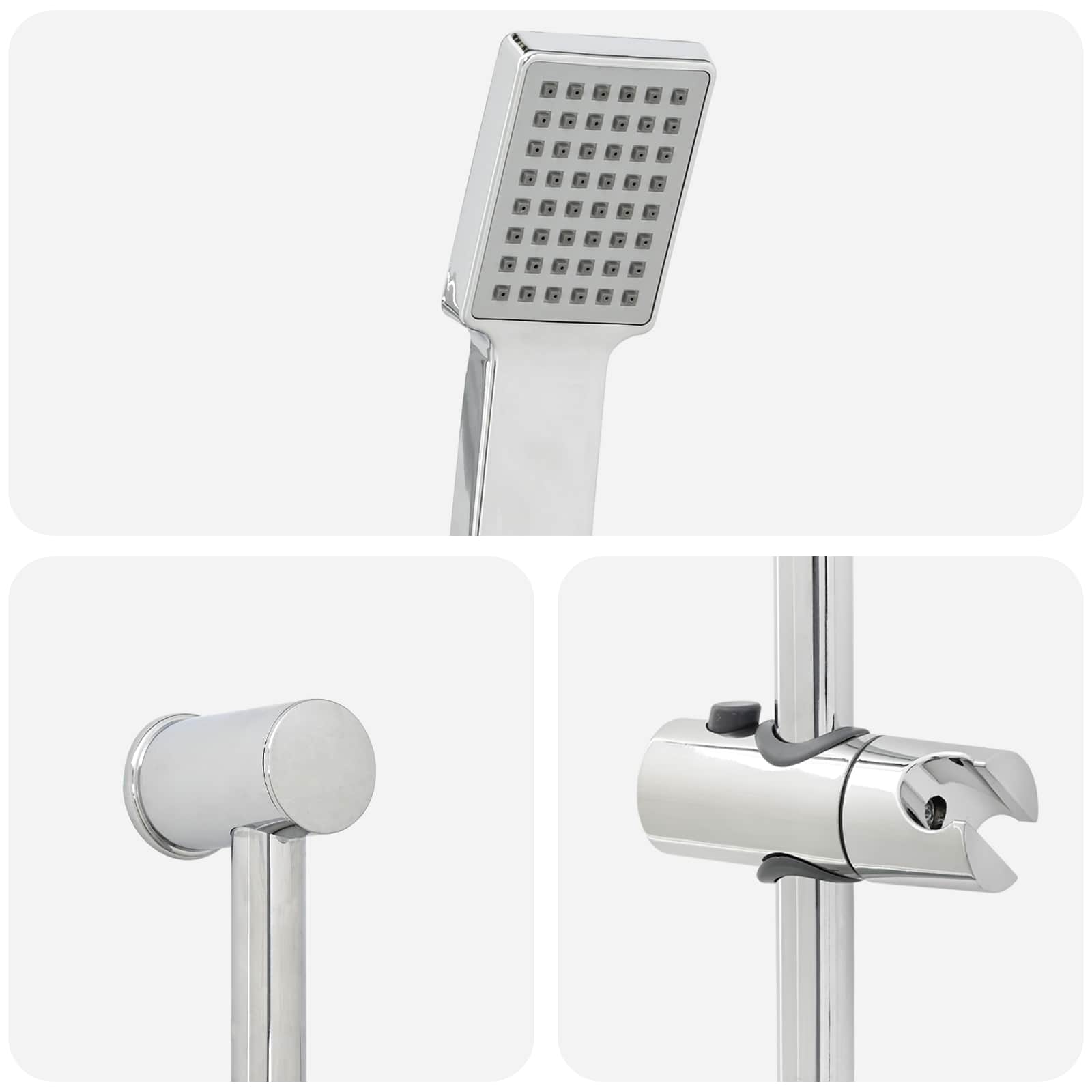 Duschsystem-Set Chrom 70 cm Edelstahl