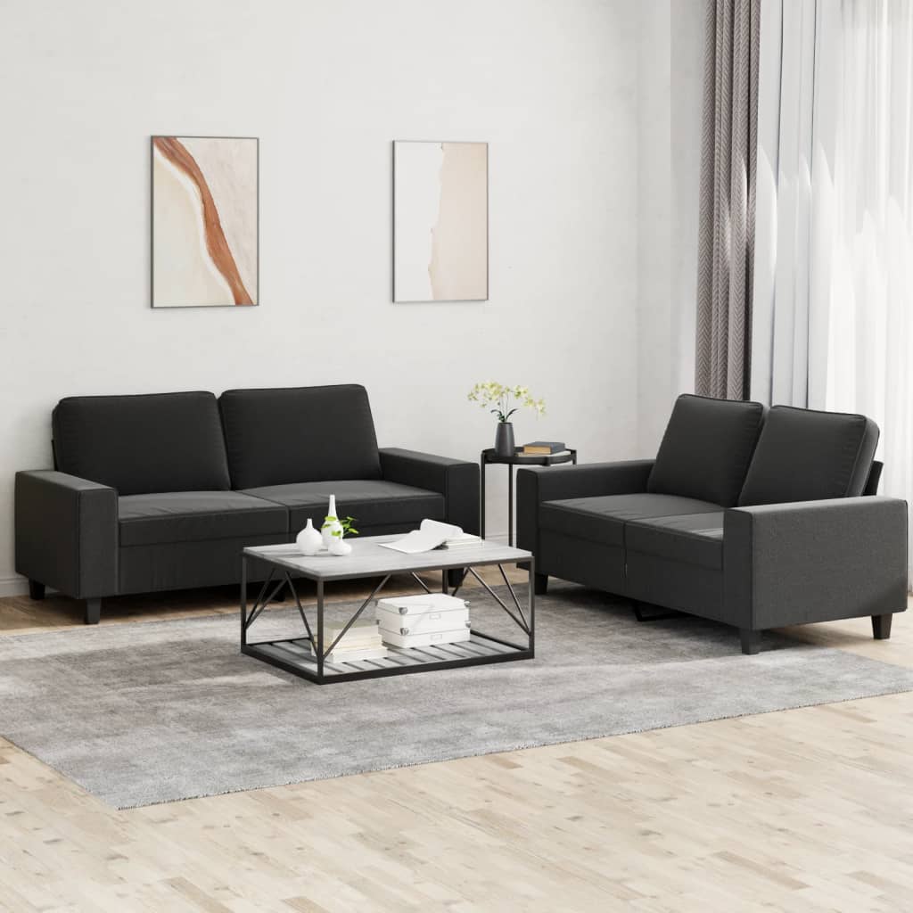 3-tlg. Sofagarnitur Hellgrau Stoff