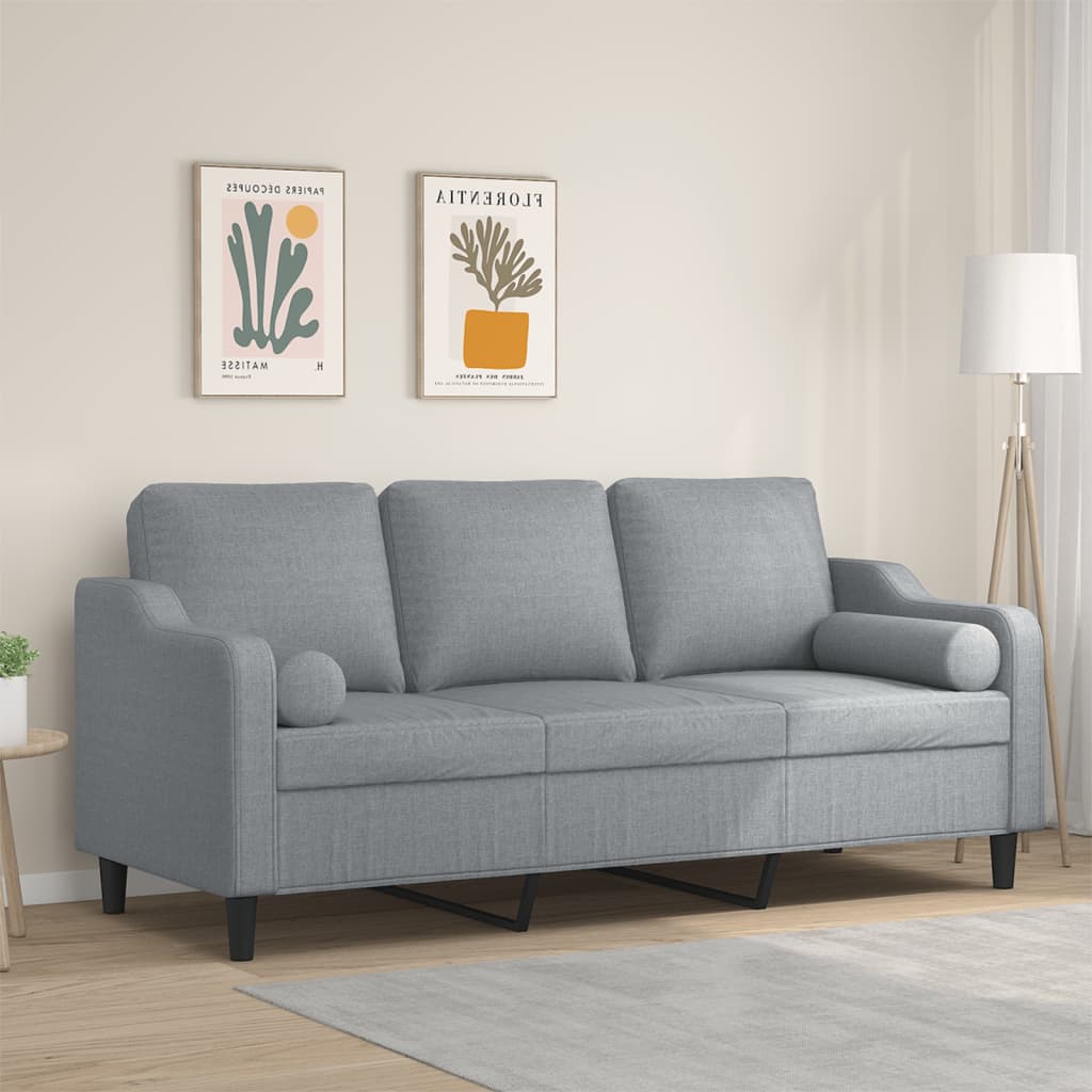 2-Sitzer-Sofa mit Zierkissen Braun 120 cm Stoff