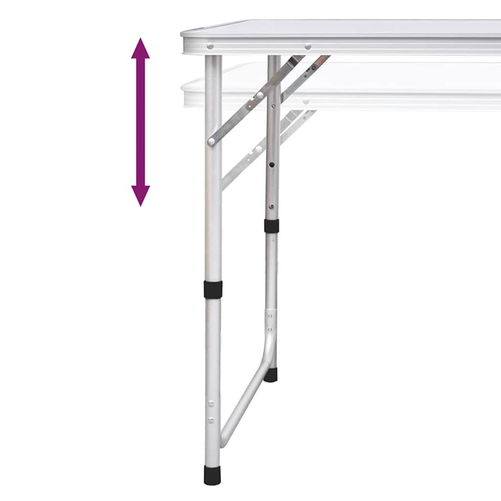 Campingtisch Klappbar Höhenverstellbar Aluminium 120x60 cm