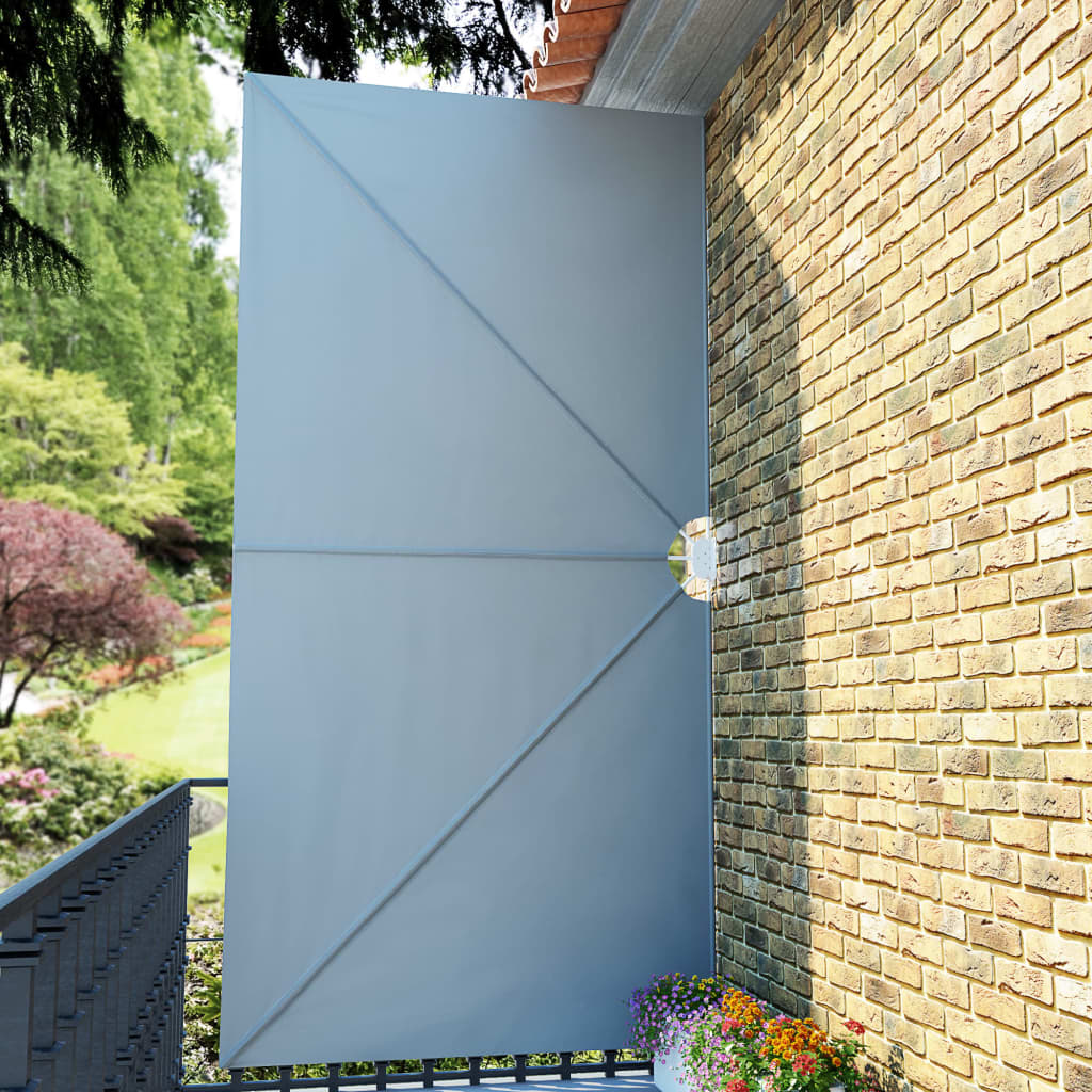 Faltbarer Terrassen-Seitenfächer Grau 240 × 160 cm
