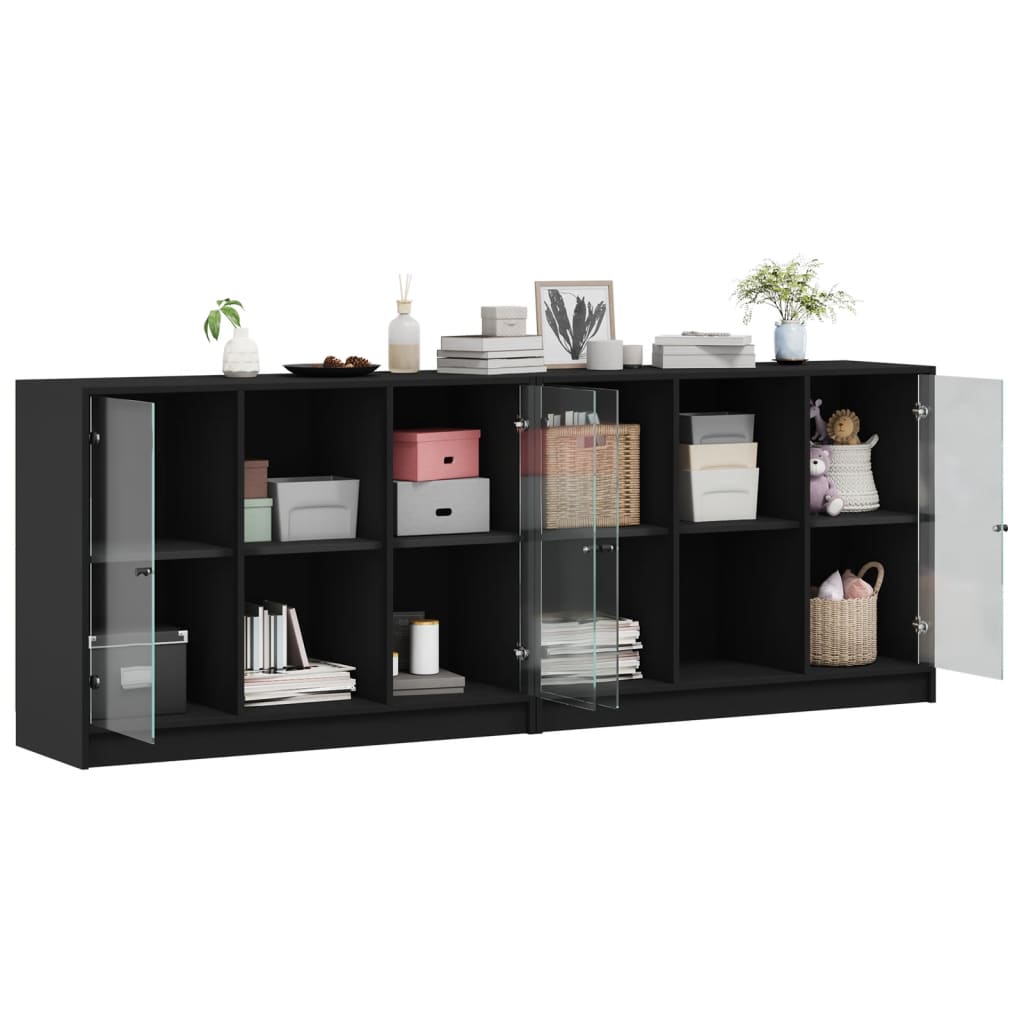 Bücherschrank mit Türen Weiß 204x37x75 cm Holzwerkstoff