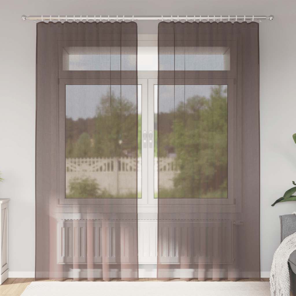 Voile Vorhänge mit Ösen 2 Stk. Apfelgrün 140x140 cm