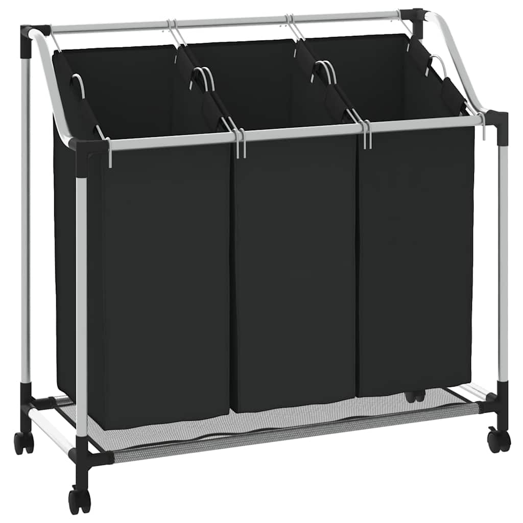 4 Fächer Schwarz Wäschesortierer