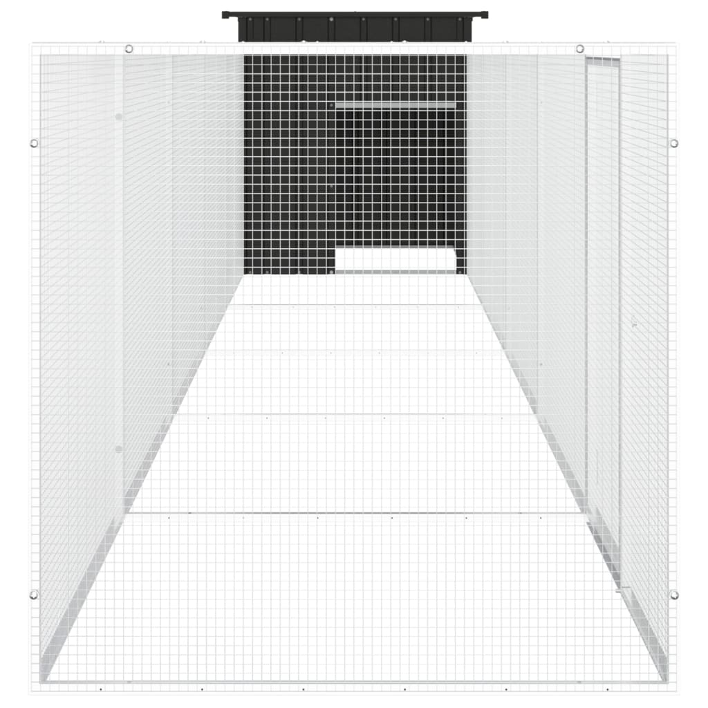 Hühnerkäfig Anthrazit 200x91x100 cm Verzinkter Stahl