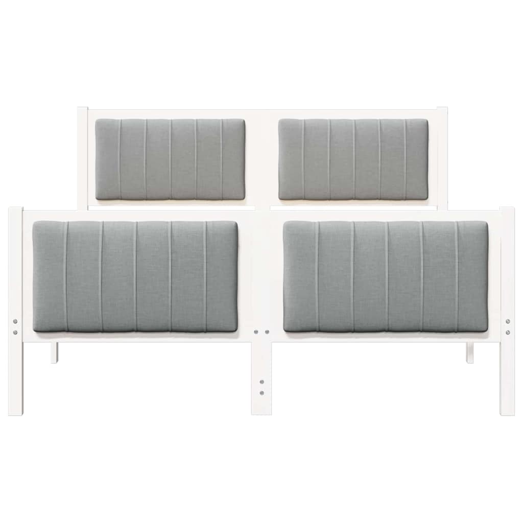 Bettgestell Braun und hellgrau 200 x 200 cm Massivholz Kiefer