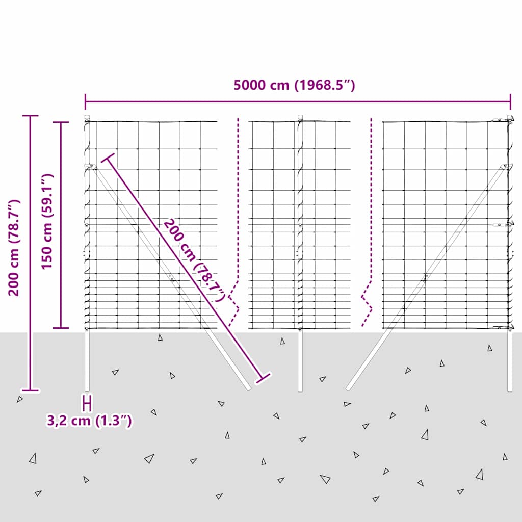 Ground Fix Geschweißter Drahtzaun 25 x 0,8 m Silber Netz