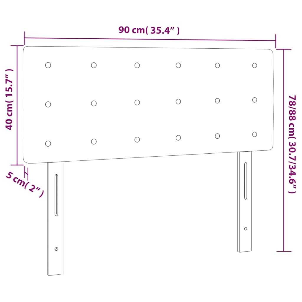 Kopfteil Hellgrau 80x5x118/128 cm Stoff