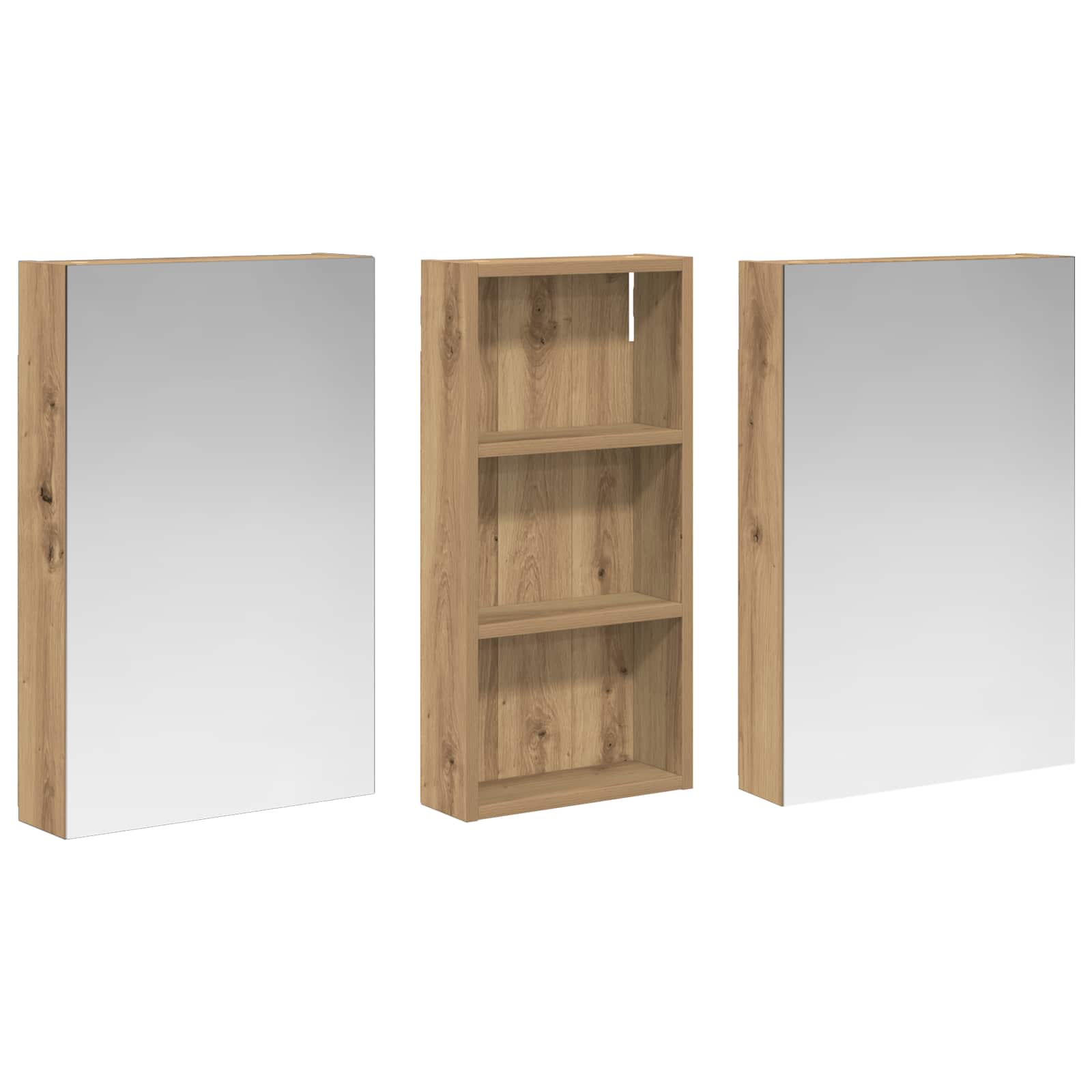 Badezimmerschrank-Set 3 pcs 80 x 10,5 x 50 cm Holzwerkstoff