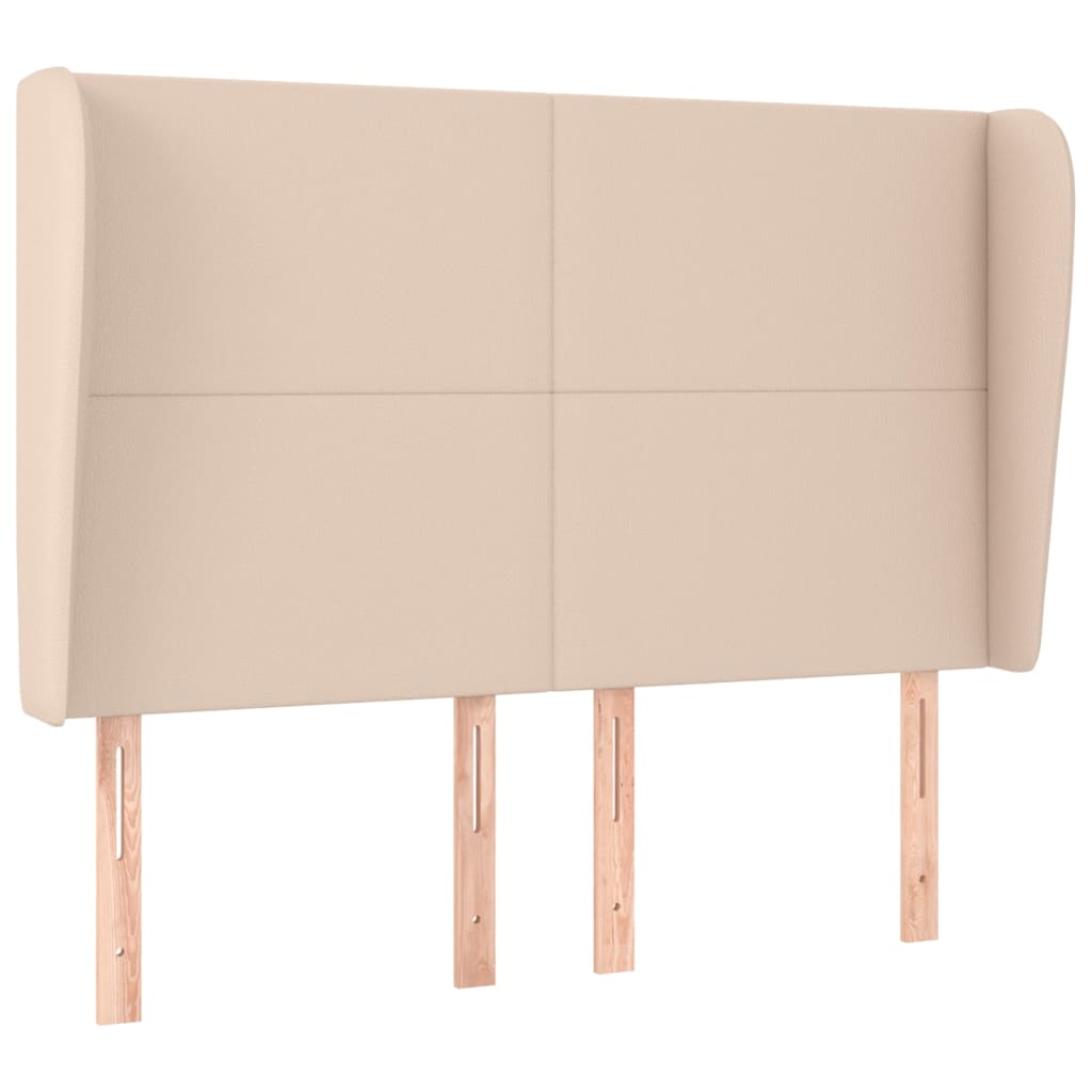 Kopfteil mit Ohren Creme 83x23x78/88 cm Kunstleder