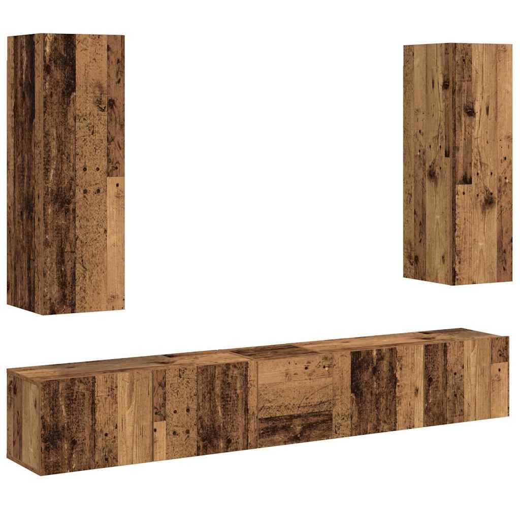 5-tlg. TV-Schrank-Set Weiß Holzwerkstoff