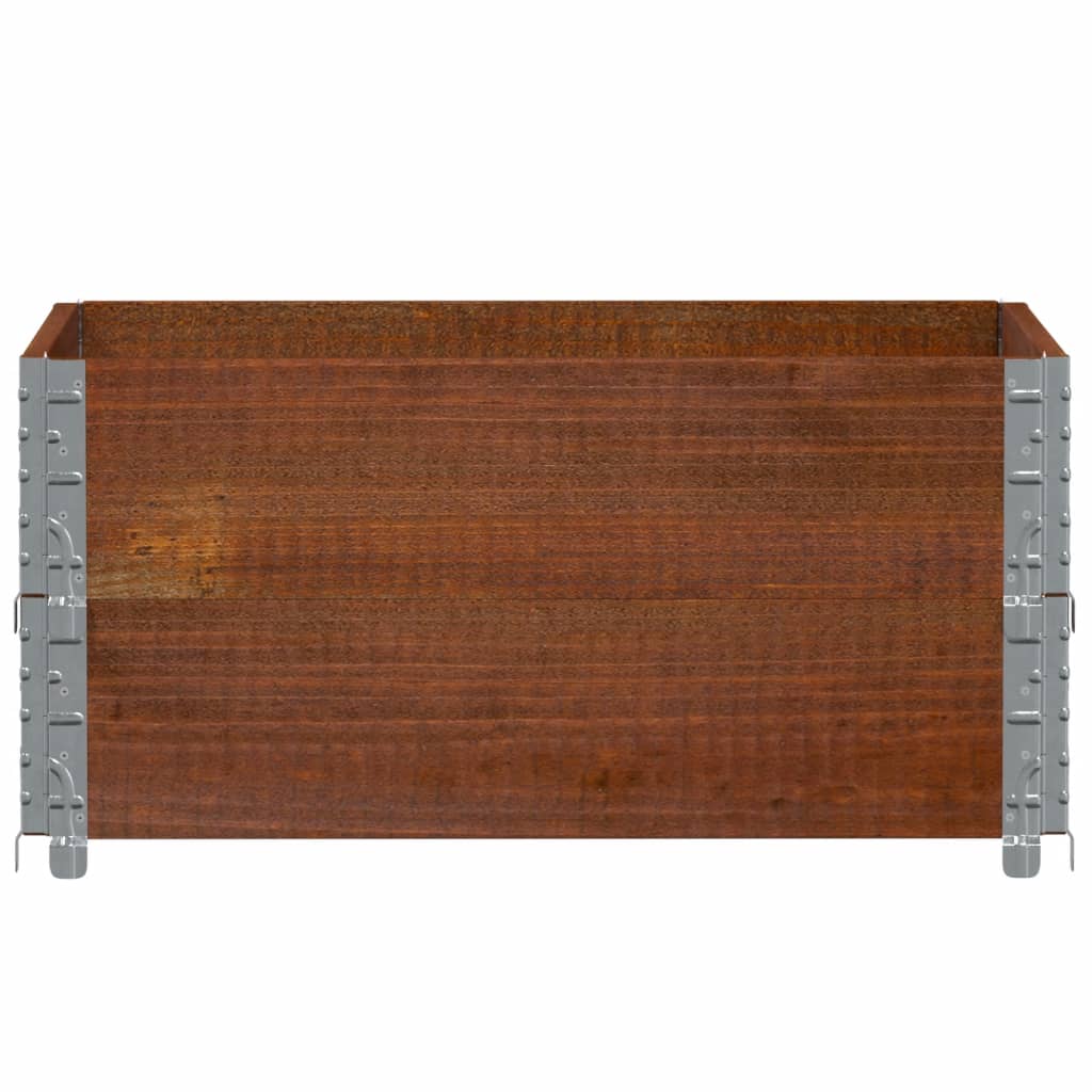 Paletten-Aufsatzrahmen Schwarz 80x60 cm Massivholz Kiefer