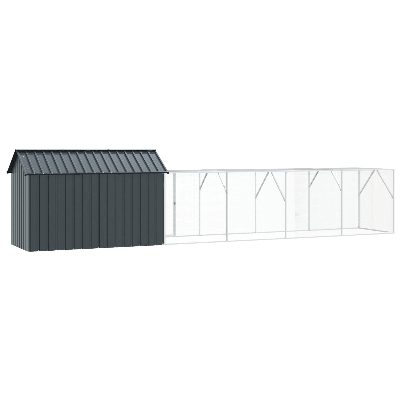 Vogelkäfig Anthrazit 416,5 x 103 x 142 cm Verzinkter Stahl