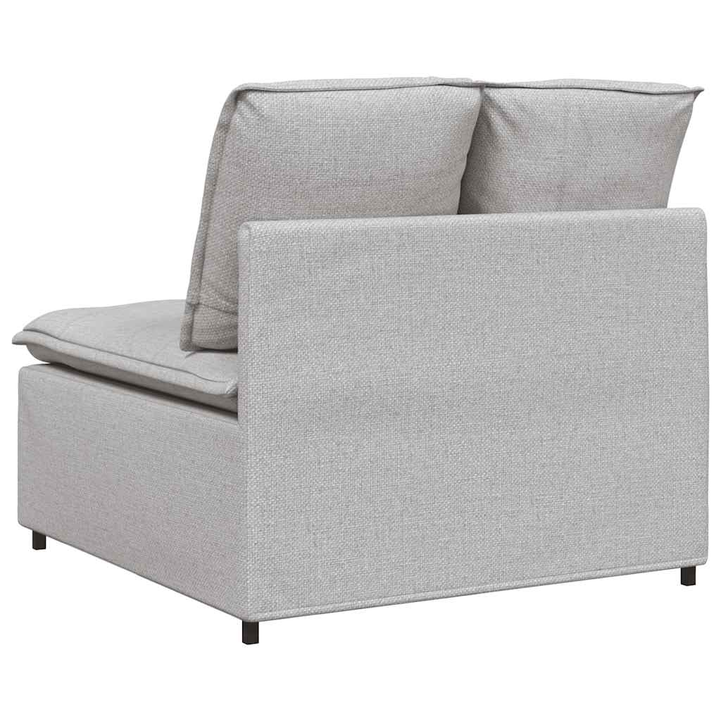 Modulares Sofa Endmodul mit Armlehne Kissen Hellgrau 100 cm