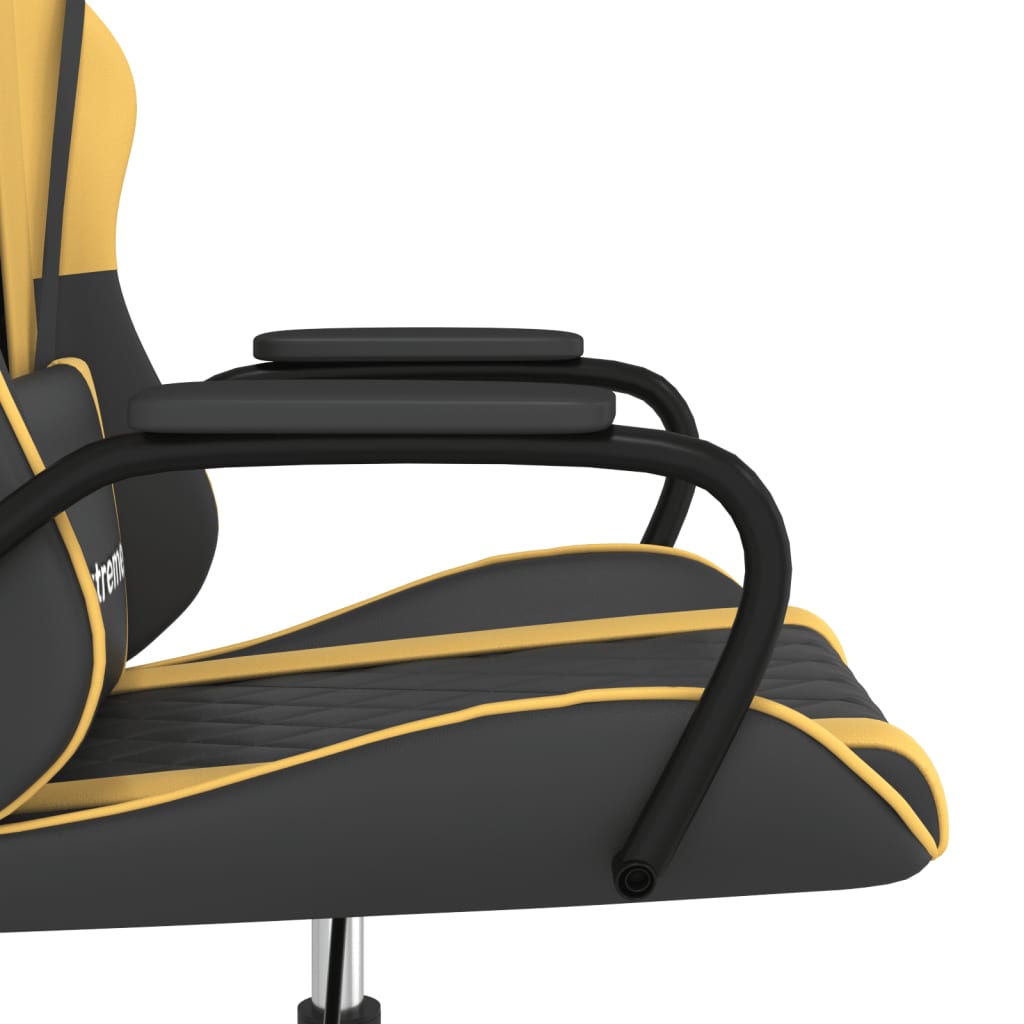 Gaming-Stuhl mit Massagefunktion Schwarz und Blau Kunstleder
