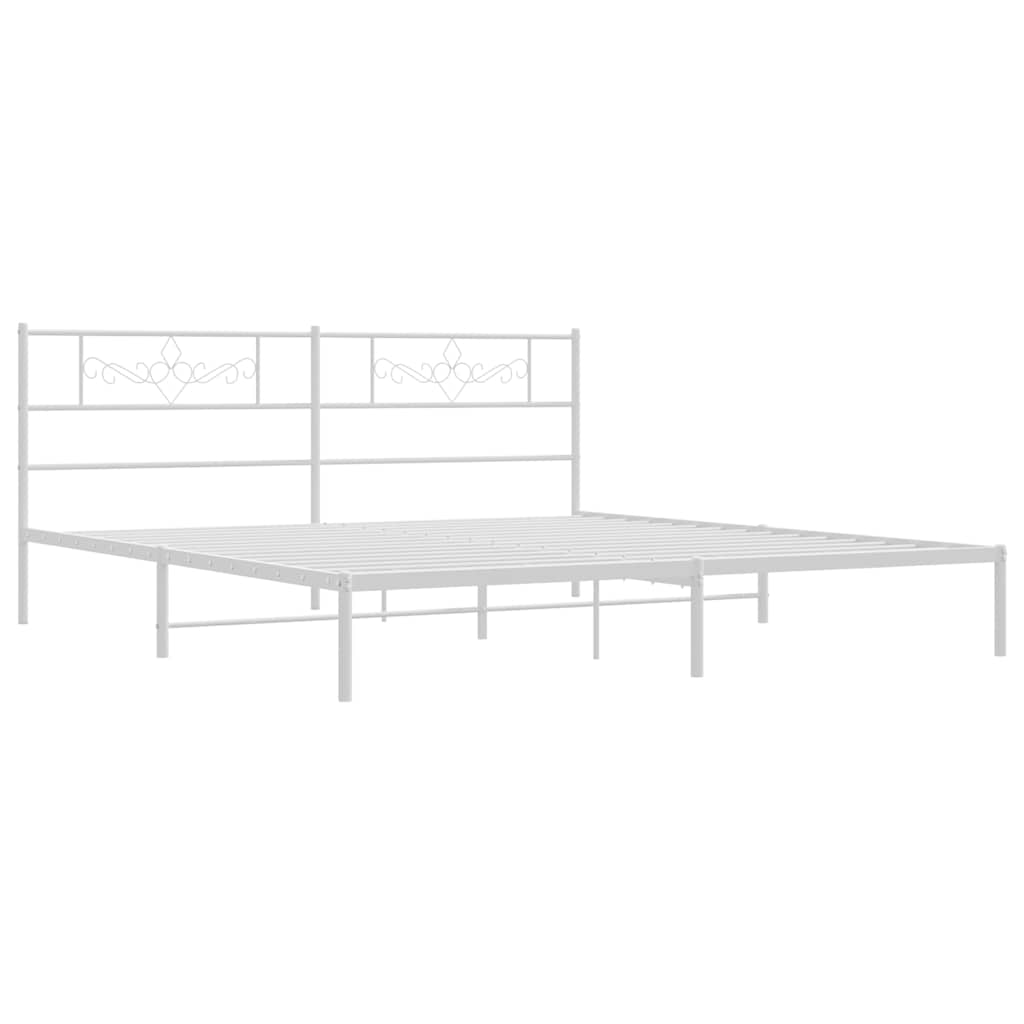 Bettgestell mit Kopfteil Metall Schwarz 100x190 cm