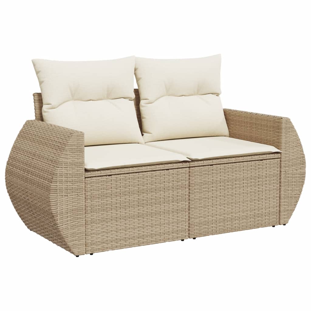 6-tlg. Garten-Sofagarnitur mit Kissen Schwarz Poly Rattan
