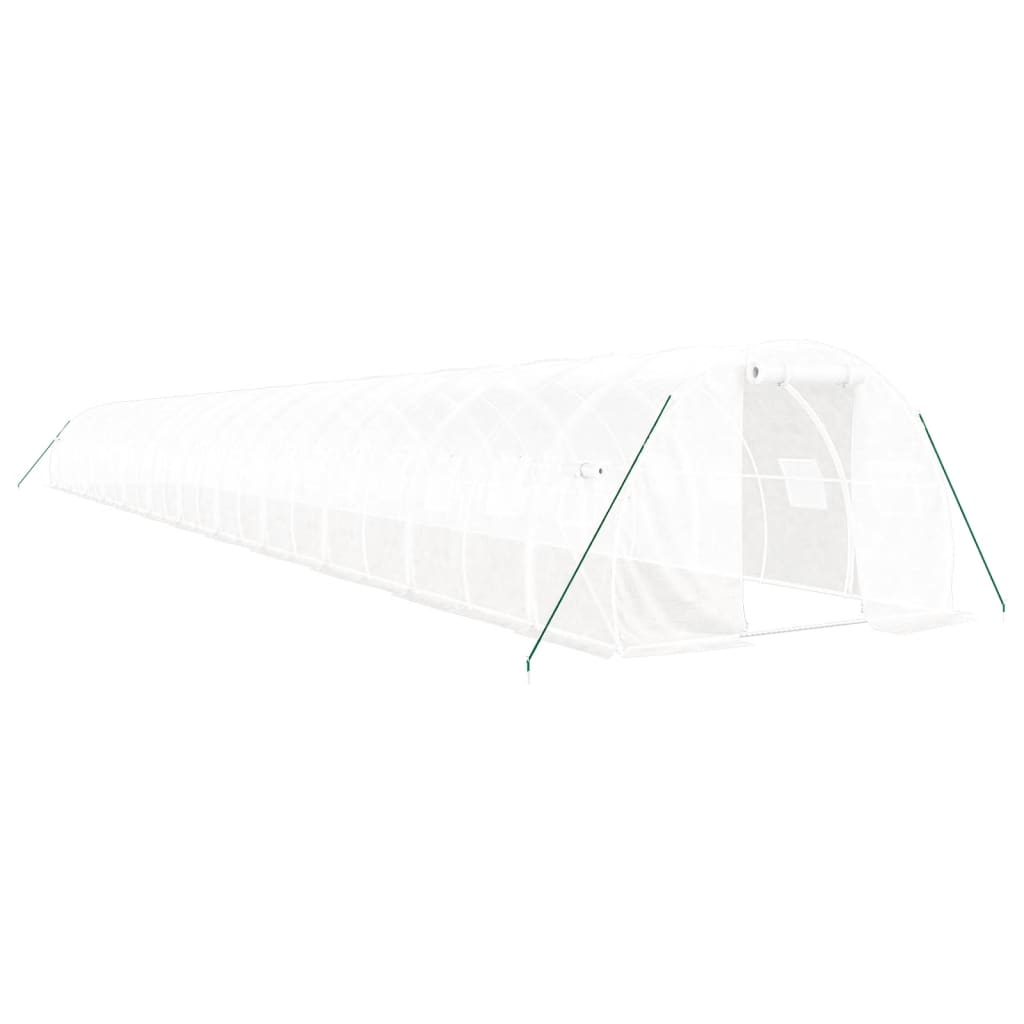 Gewächshaus mit Stahlrahmen Grün 48 m² 16x3x2 m