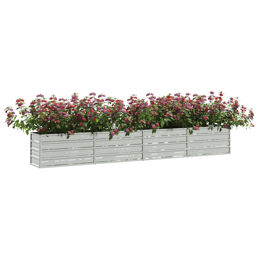 Garten-Hochbeet 160x80x77 cm Verzinkter Stahl Silbern
