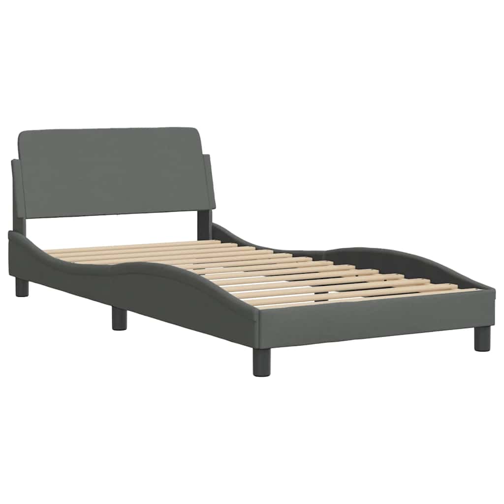 Bettgestell "Dover" Hellgrau 100x190 cm Stoff