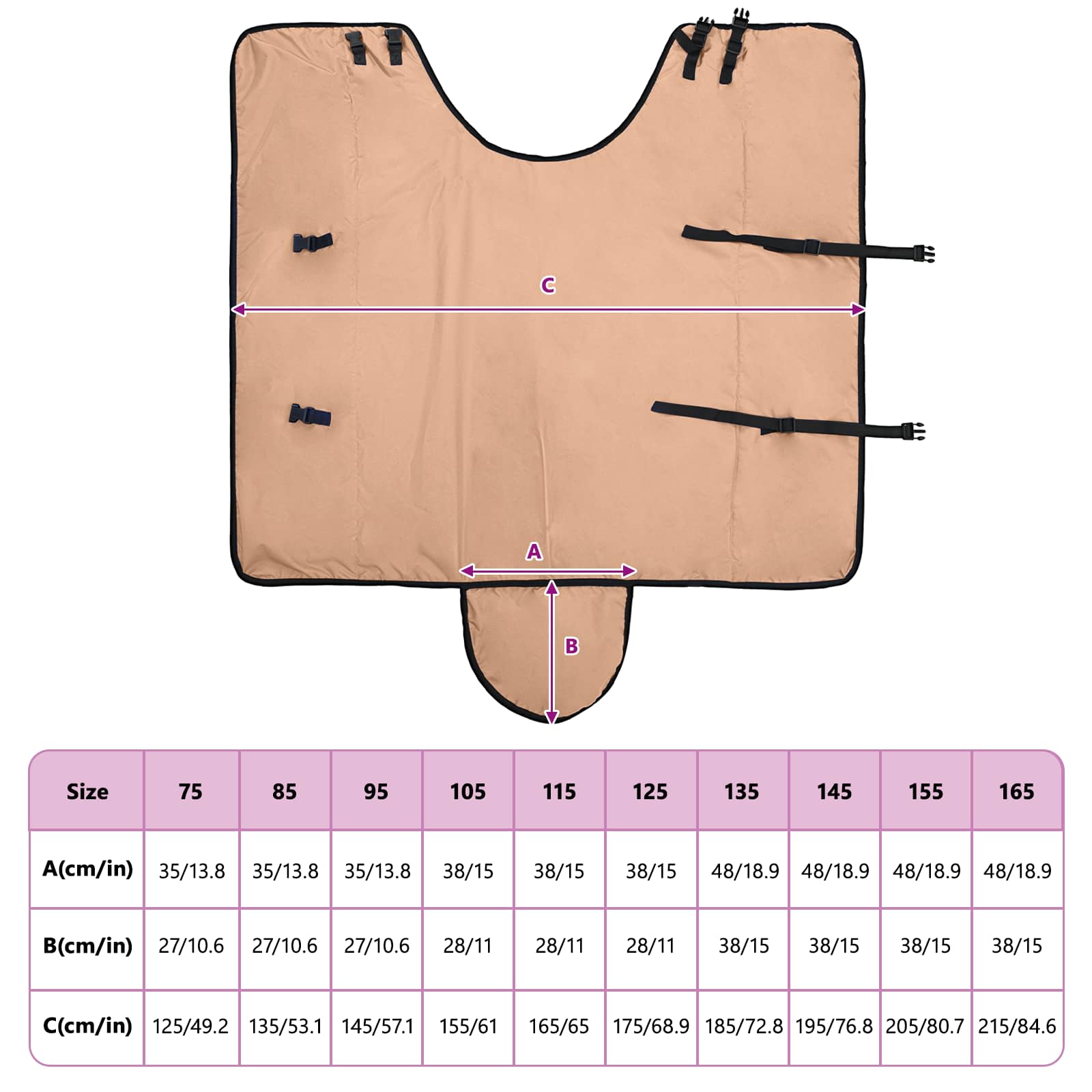 Pferdedecke Dunkelgrün und Schwarz 75 cm Polyester