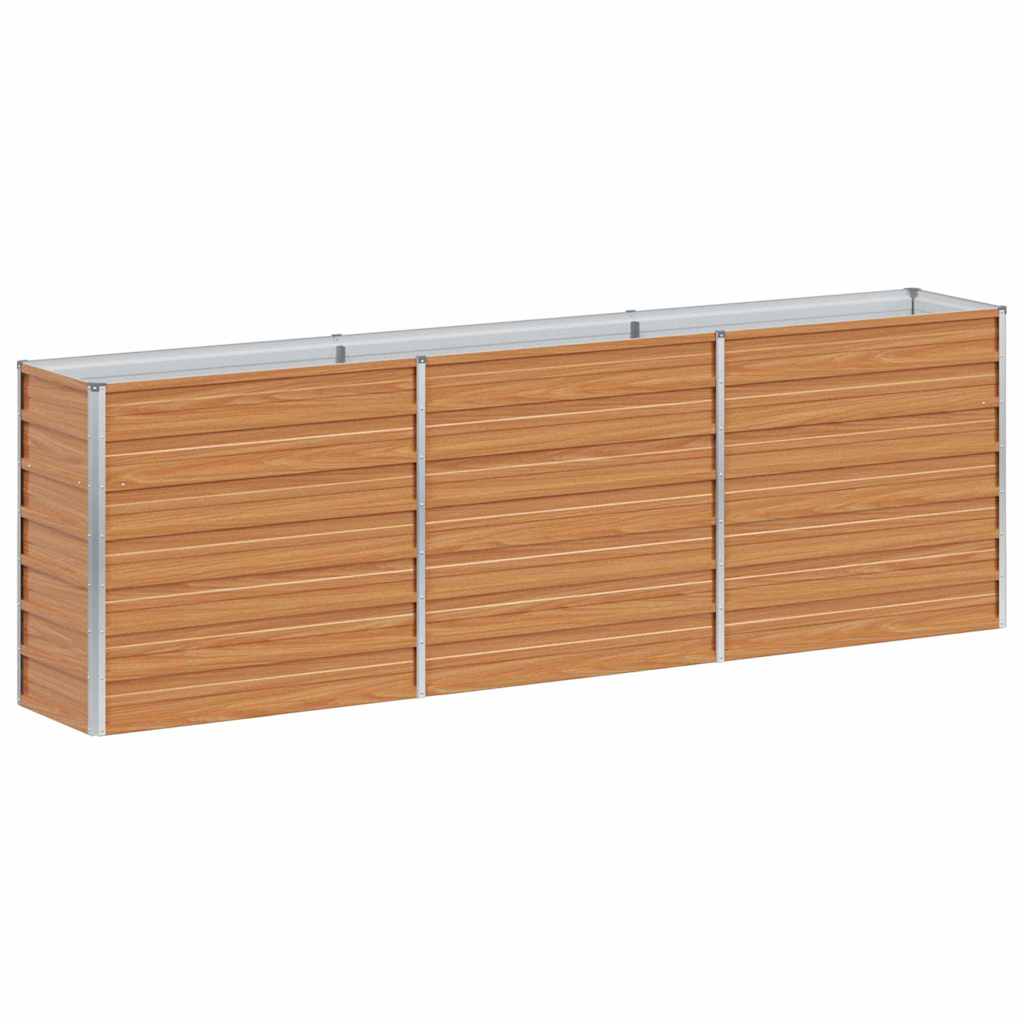 Hochbeet Hellbraun 100 x 100 x 77 cm Verzinkter Stahl