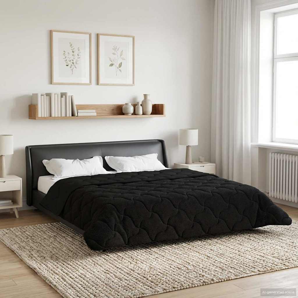 Winterbettdecke Gepolstert Anthrazit 135 x 200 cm