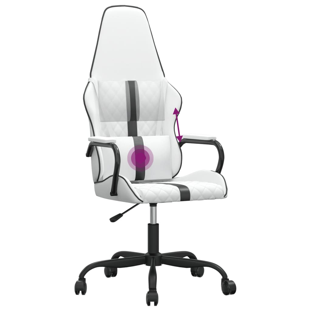 Gaming-Stuhl mit Massagefunktion Gold und Schwarz Kunstleder