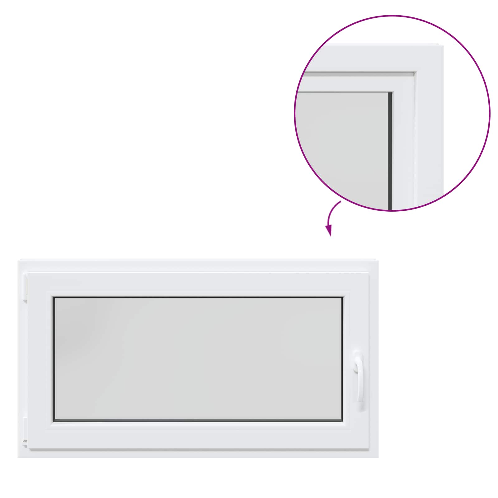 Kellerfenster RISOR 50 x 50 cm PVC und Glas Weiß