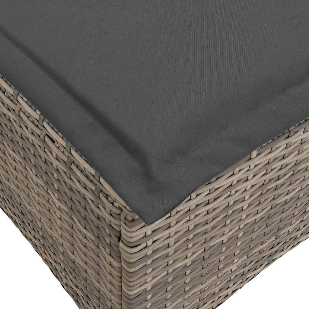 Gartenhocker mit Kissen 2 Stk. Schwarz 55x55x36 cm Poly Rattan