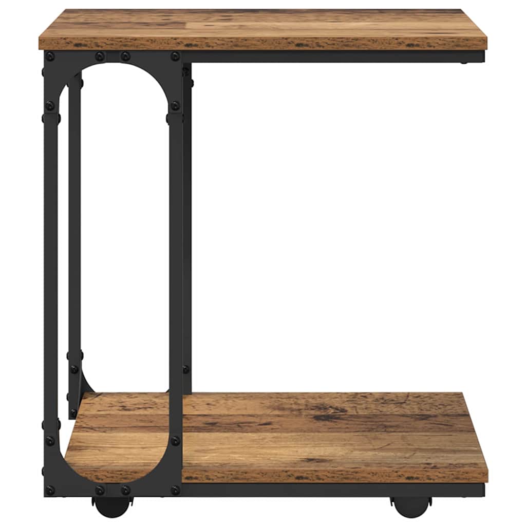Beistelltisch mit Rollen Schwarz 50x35x55,5 cm Holzwerkstoff