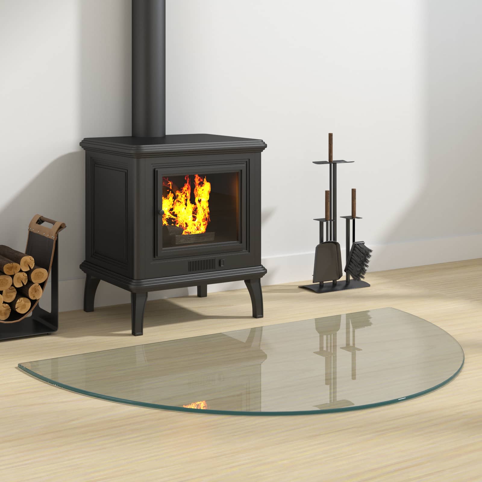 Feuerstelle Glasplatte Transparent 800 x 500 mm Glas