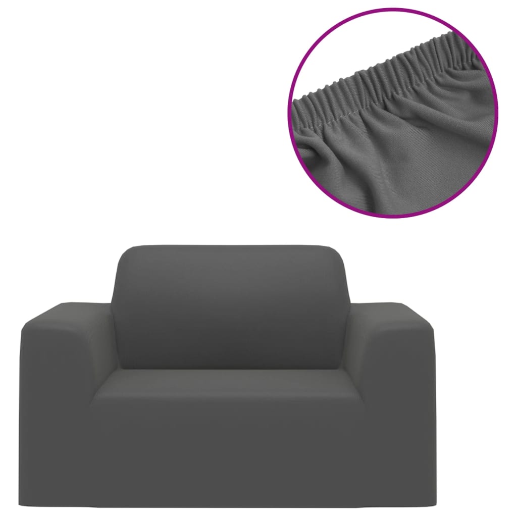 Stretch-Sofahusse Schwarz Polyester-Jersey