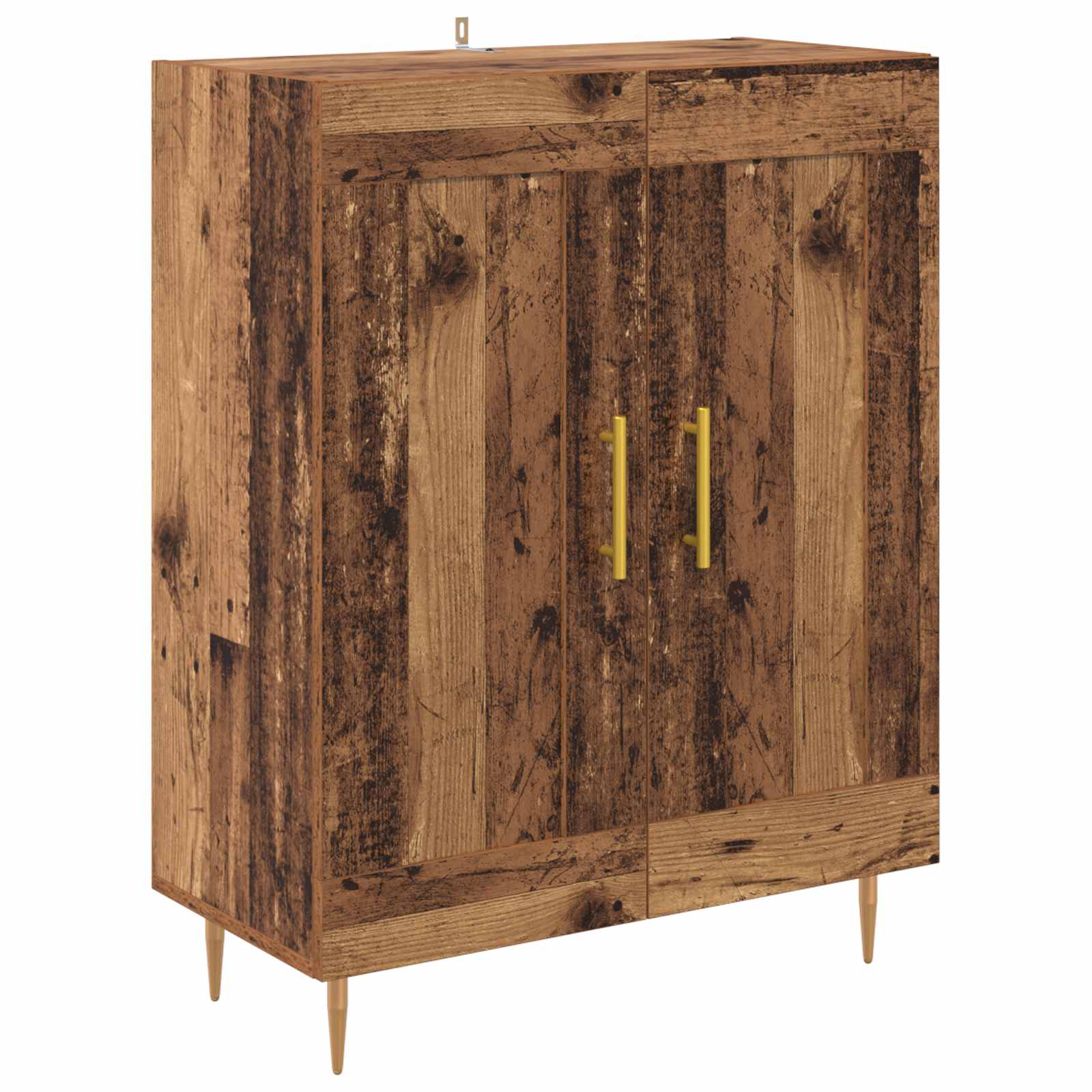 Highboard Hochglanz-Weiß 69,5x34x180 cm Holzwerkstoff