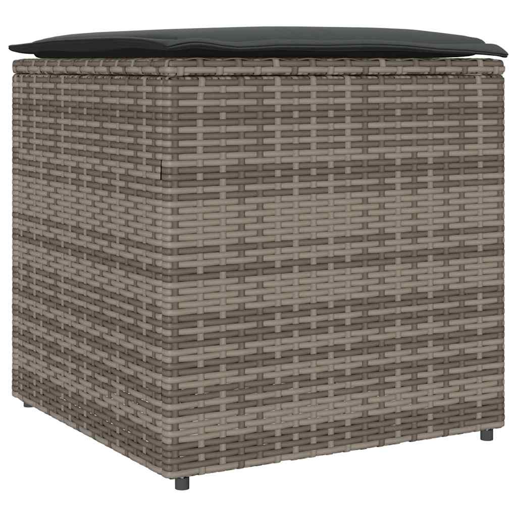 Kissenbox mit Speicher Schwarz 50 x 50 x 50 cm Poly-Rattan