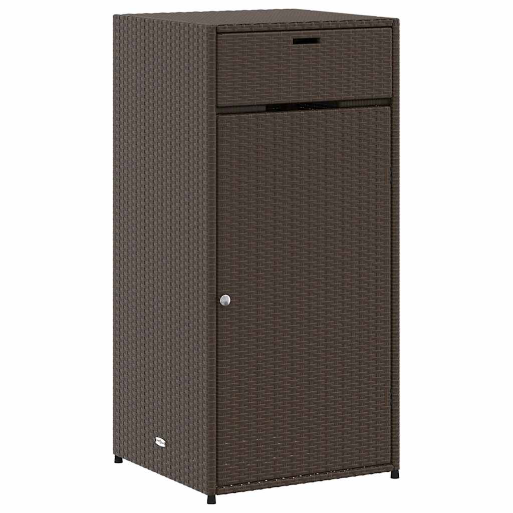 Gartenschrank Schwarz 55x55x111 cm Poly Rattan