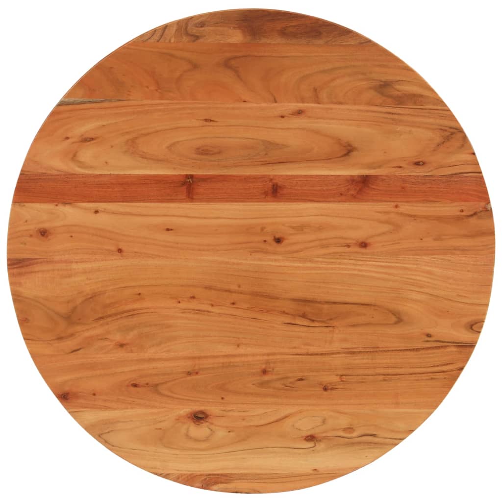 Tischplatte Ø 40x2,5 cm Rund Raues Massives Mangoholz