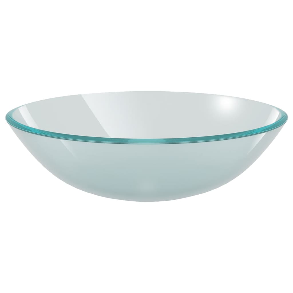 Waschbecken mit Armatur und Ablaufgarnitur Hartglas