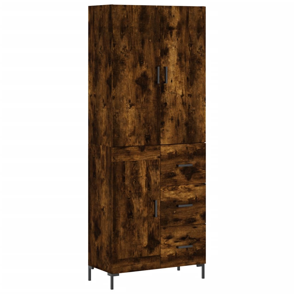 Highboard Betongrau 69,5x34x180 cm Holzwerkstoff