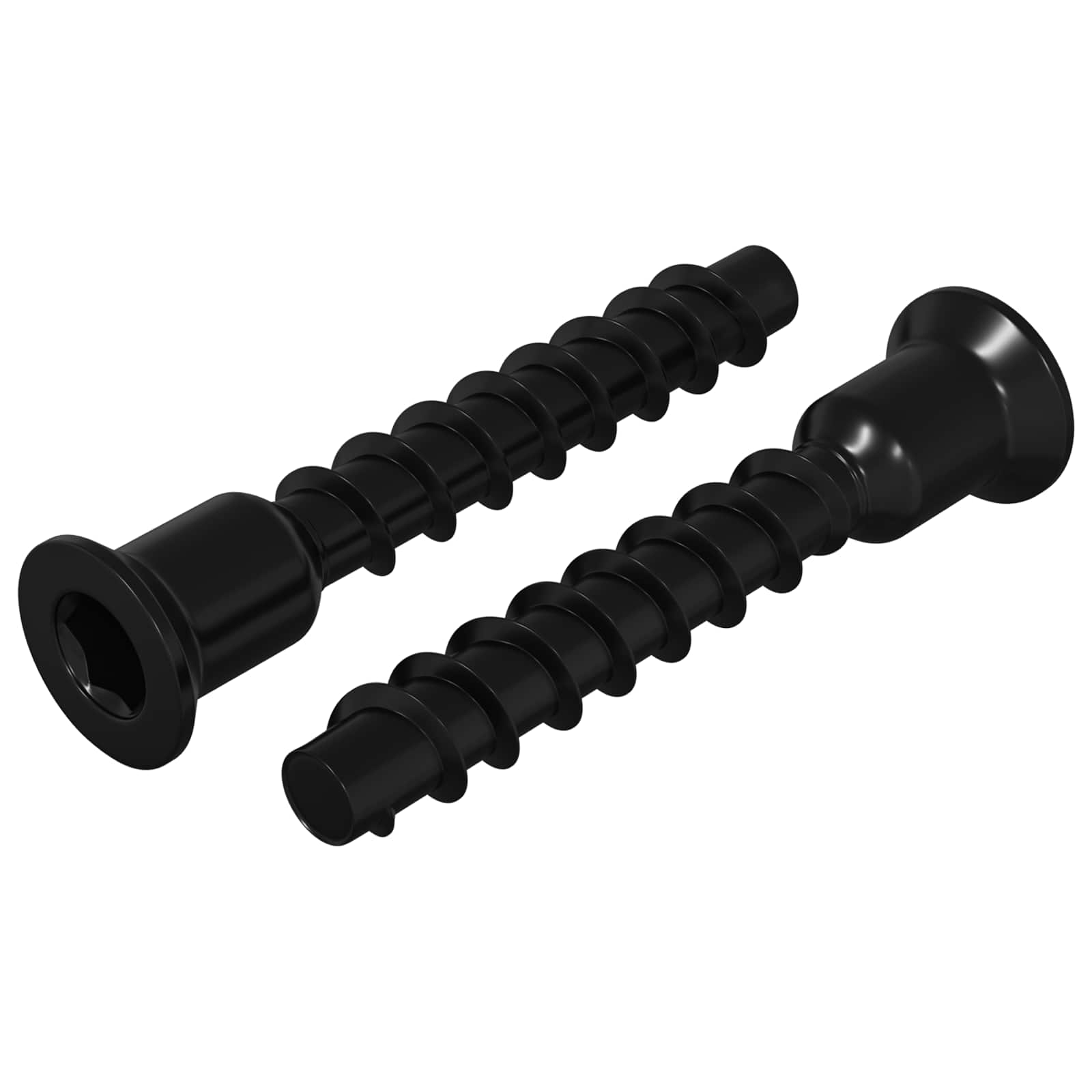 Steckkappen-Schraube 2 pcs Schwarz 7 x 40 mm Eisen
