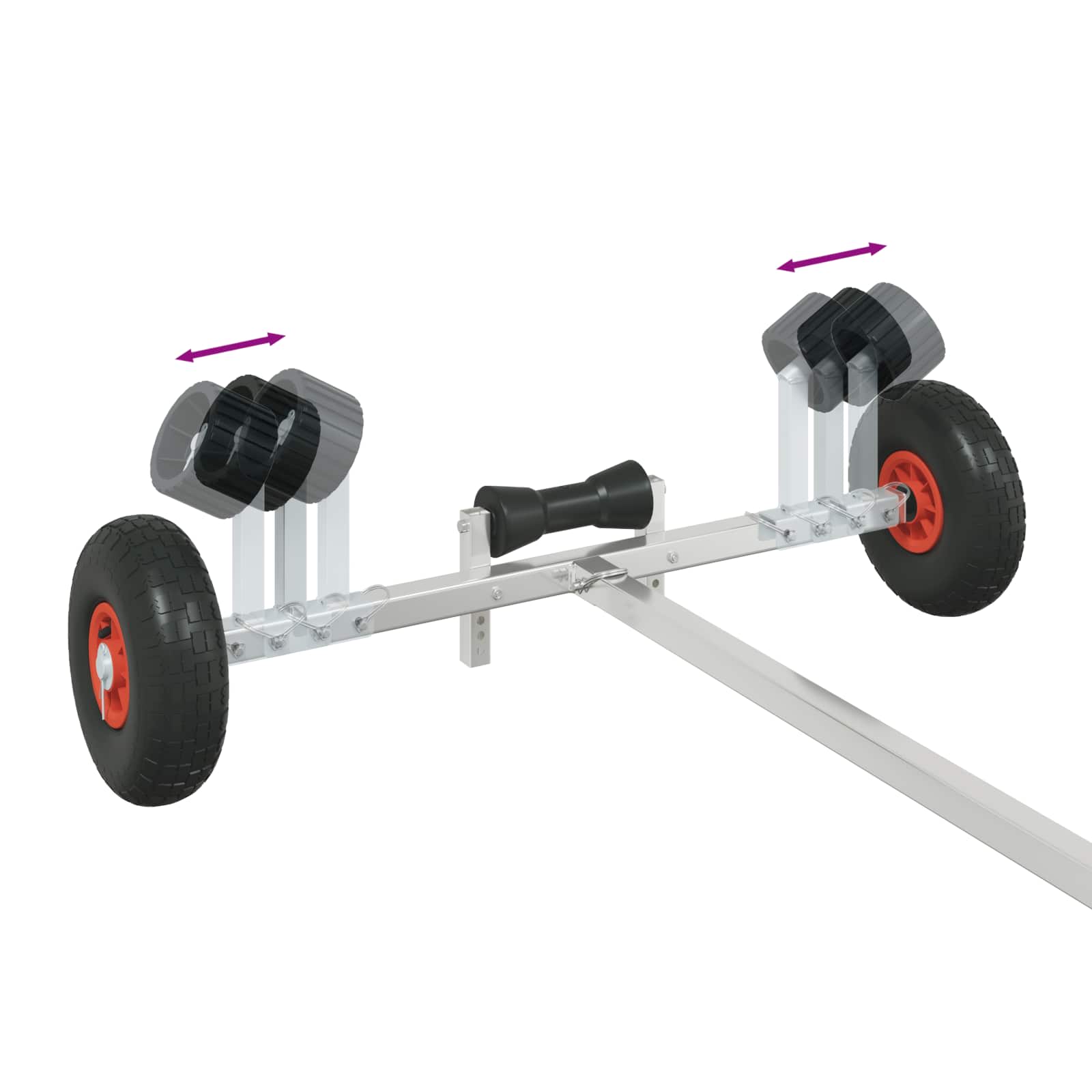 Verstellbarer Bootstrailer mit Luftreifen 200 kg Load Silber