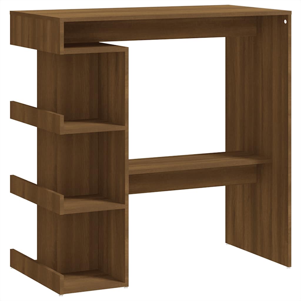 Bartisch mit Regal Weiß 100x50x101,5 cm Holzwerkstoff