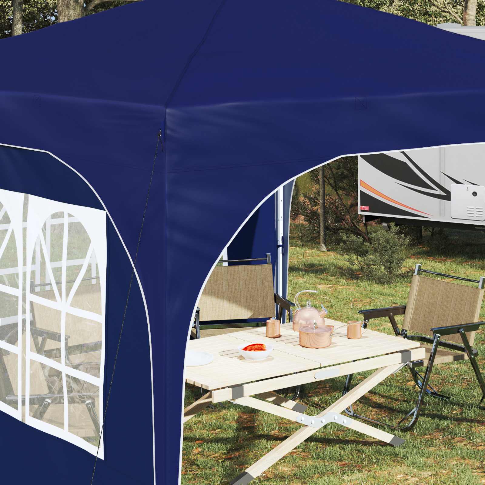 Pop-up Partyzelt 290 x 290 x 245 cm Creme