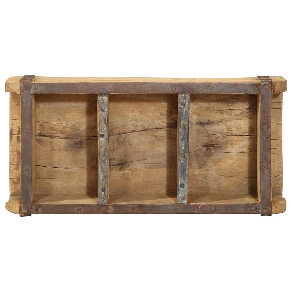 Tablett Braun 30 x 15 x 9 cm Massives upgecyceltes Holz
