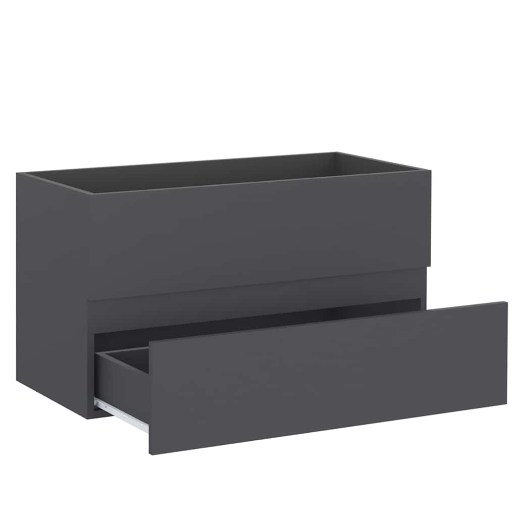 2-tlg. Badmöbel-Set Weiß Holzwerkstoff