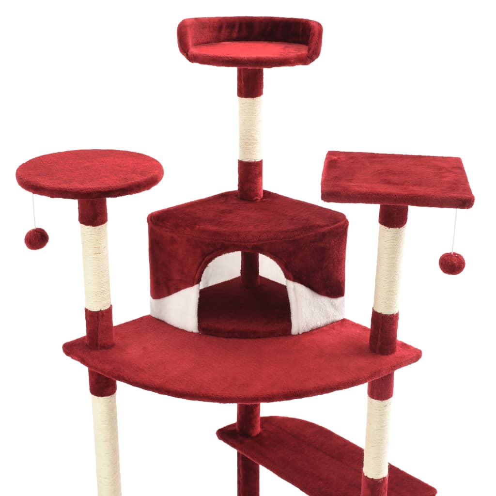 Katzen-Kratzbaum Sisal 203 cm Beige und Weiß