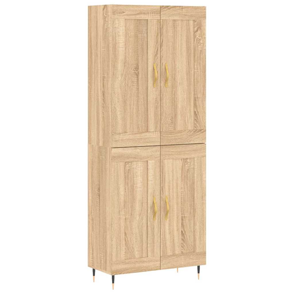 Highboard Betongrau 69,5x34x180 cm Holzwerkstoff