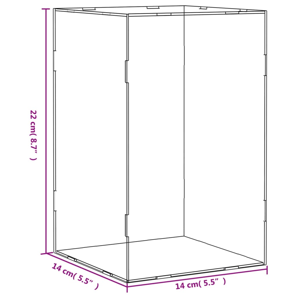 Displaybox Transparent 14x14x22 cm Acryl