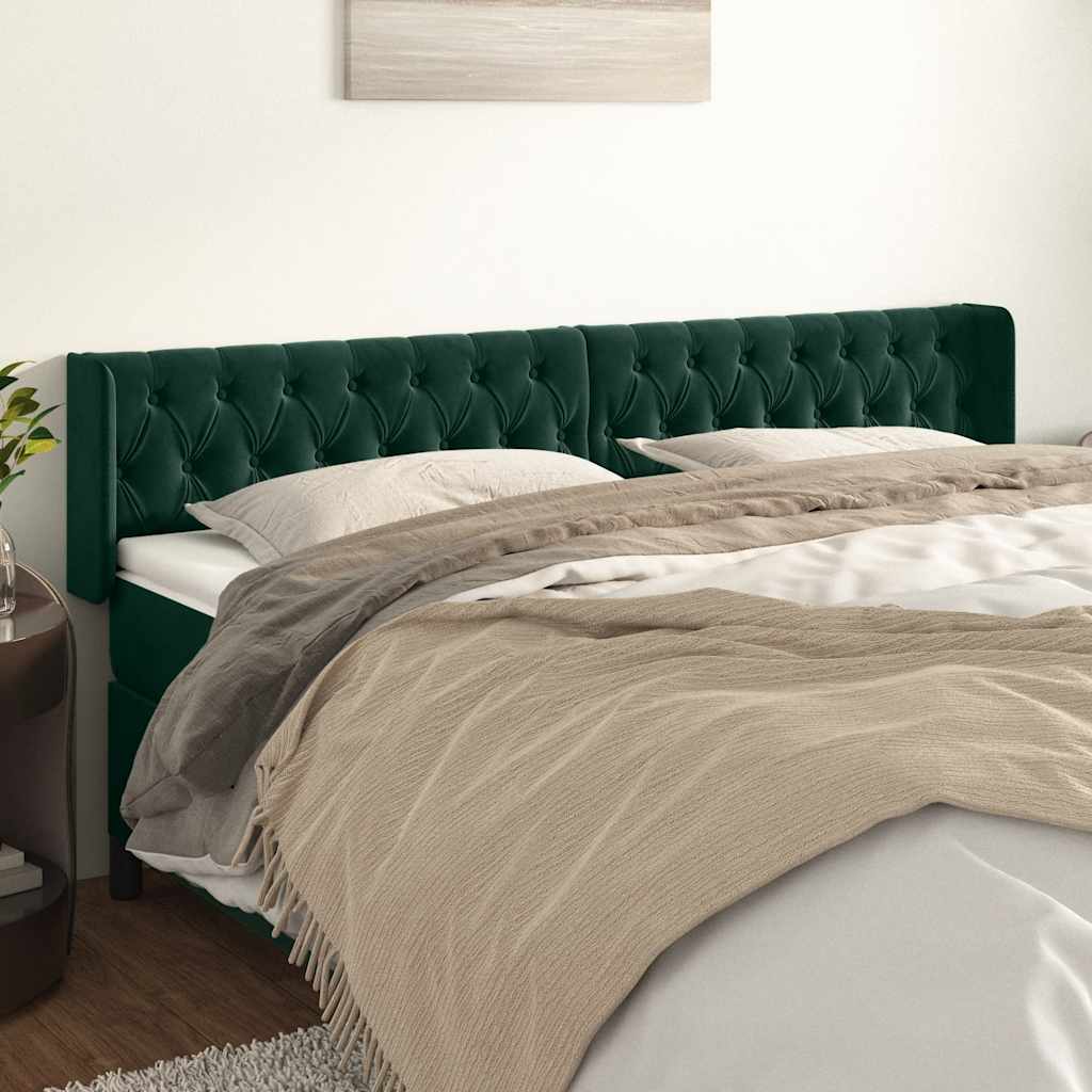 Kopfteil mit Ohren Dunkelblau 93x16x78/88 cm Samt